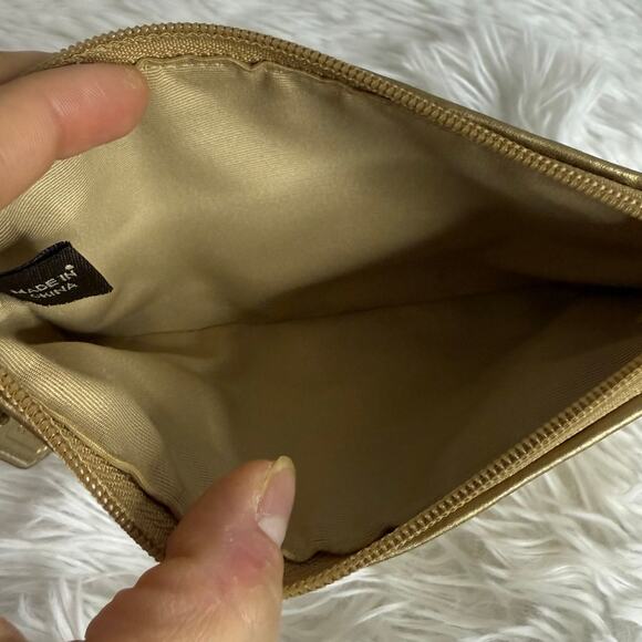 COACH Tan Signature Canvas Suede Stud Wristlet - Picture 7 of 7